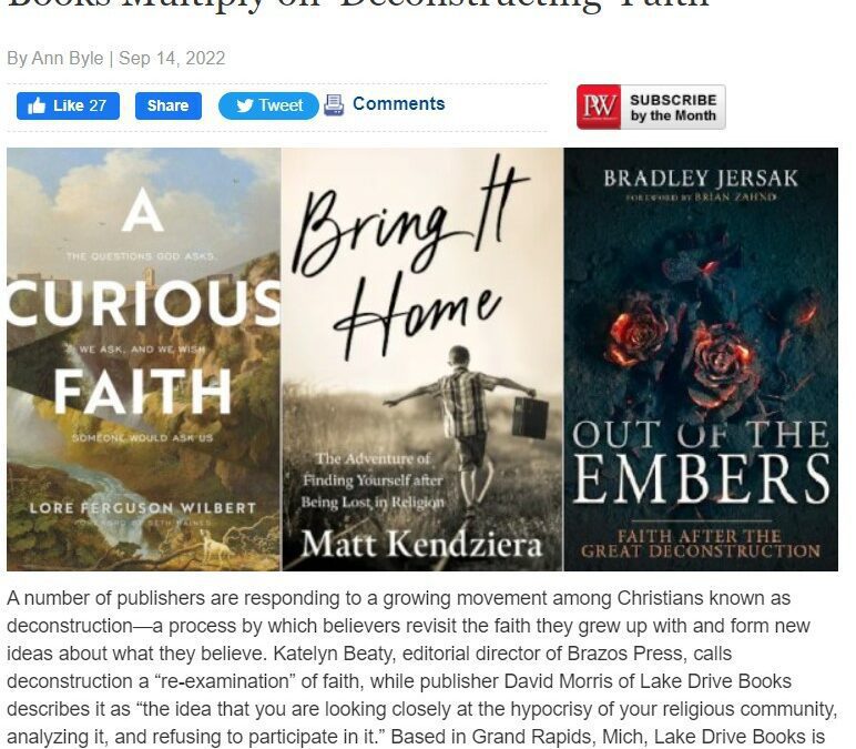 Publishers Weekly Article on Deconstructing Faith